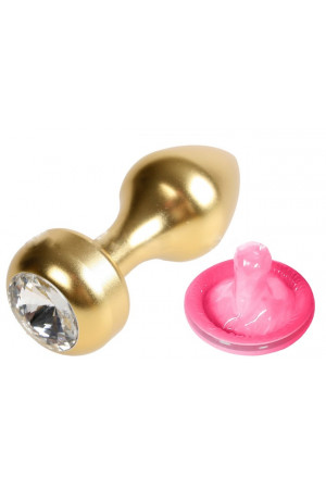 Анальная втулка с кристаллом Gold Butt Plug Diamond 7,8 см Д750012