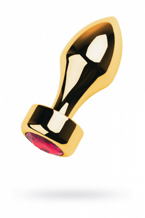 Анальная втулка с кристаллом Gold Butt Plug красная 9,5 см 717034-9