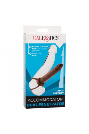 Страпон на пенис accommodator dual penetrator коричневый 15 см