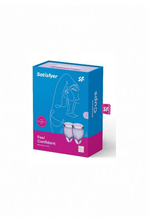 Набор менструальных чаш satisfyer feel confident menstrual cup фиолетовый 2 шт