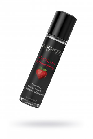 Лубрикант wicked aqva strawberry со вкусом сочной клубники 30 мл