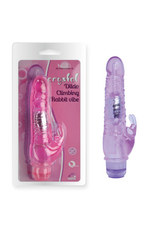 Вибратор crystal dildo climbing rabbit vibe фиолетовый 21,5 см