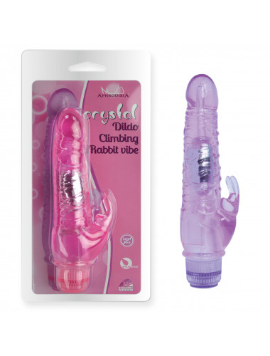 Вибратор crystal dildo climbing rabbit vibe фиолетовый 21,5 см