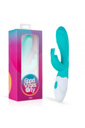 Вибромассажер кролик перезаряжаемый leda rabbit vibrator зеленый 20 см