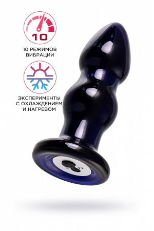 Стеклянная вибровтулка Sexus Glass синяя 11 см 911008