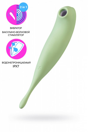 Вакуум-волновой бесконтактный стимулятор клитора Satisfyer Twirling Pro зеленый J2018-305-2