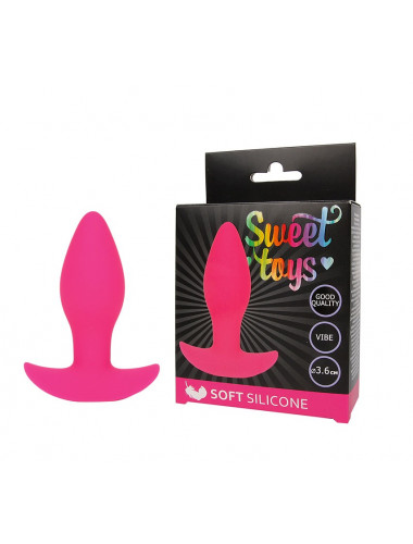 Анальная втулка sweet toys с вибрацией розовая 8,5 см