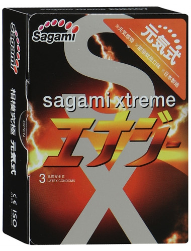 Презервативы латексные sagami xtreme energy ультратонкие со вкусом энергетического напитка