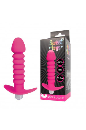 Анальная втулка с вибрацией Sweet Toys розовая 11,5 см ST-40170-16