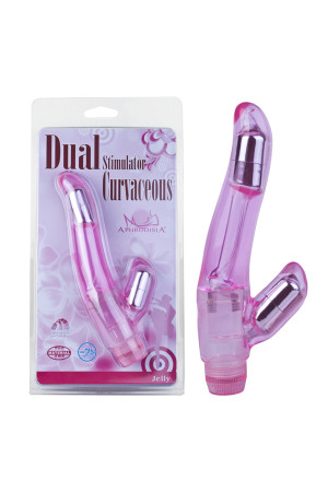 Вибромассажер dual stimulator curvaceous розовый 18,5 см