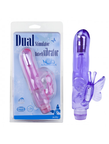 Вибромассажер dual stimulator butterfly розовый 18 см