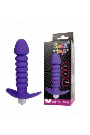 Анальная втулка с вибрацией Sweet Toys фиолетовая 11,5 см ST-40170-5