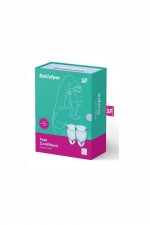 Набор менструальных чаш satisfyer feel confident menstrual cup голубой 2 шт