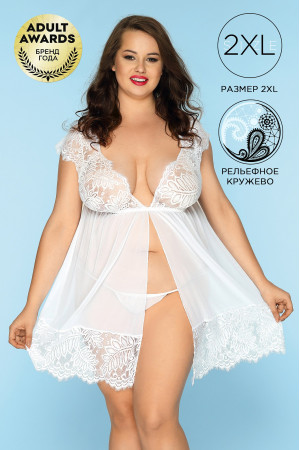 Комбинация и стринги Candy Girl Stella белые 2XL 840092-WHT-2XL