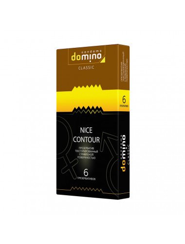 Презервативы domino nice contour с рифленой поверхностью 6 шт